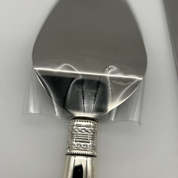 Auth Wedgwood Silver Plated Cake Knife & Server Set Vera Wang WITH LOVE Wedding‎ - Picture 5 of 16